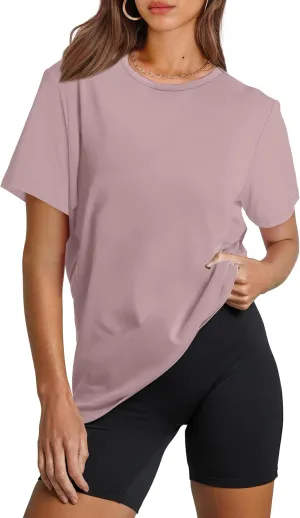 OFEEFAN Workout Tops for Women UPF 50  Breathable Quick Dry Loose Fit T Shirt Outdoor Yoga Running Hiking Gym Tee Top