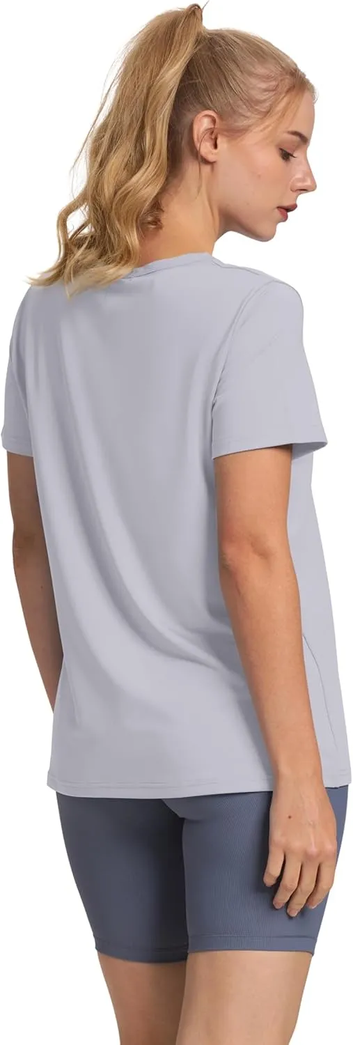 OFEEFAN Workout Tops for Women UPF 50  Breathable Quick Dry Loose Fit T Shirt Outdoor Yoga Running Hiking Gym Tee Top