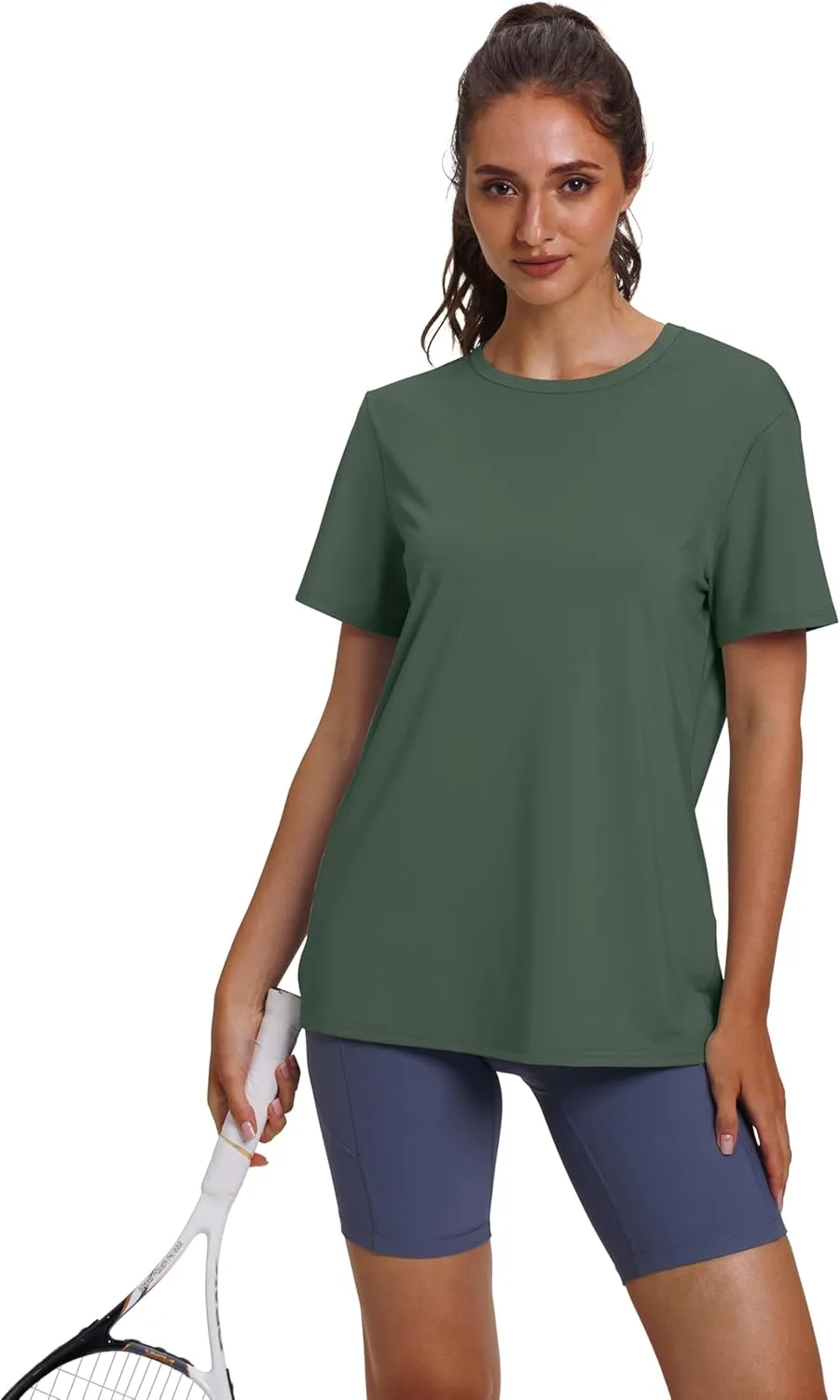 OFEEFAN Workout Tops for Women UPF 50  Breathable Quick Dry Loose Fit T Shirt Outdoor Yoga Running Hiking Gym Tee Top