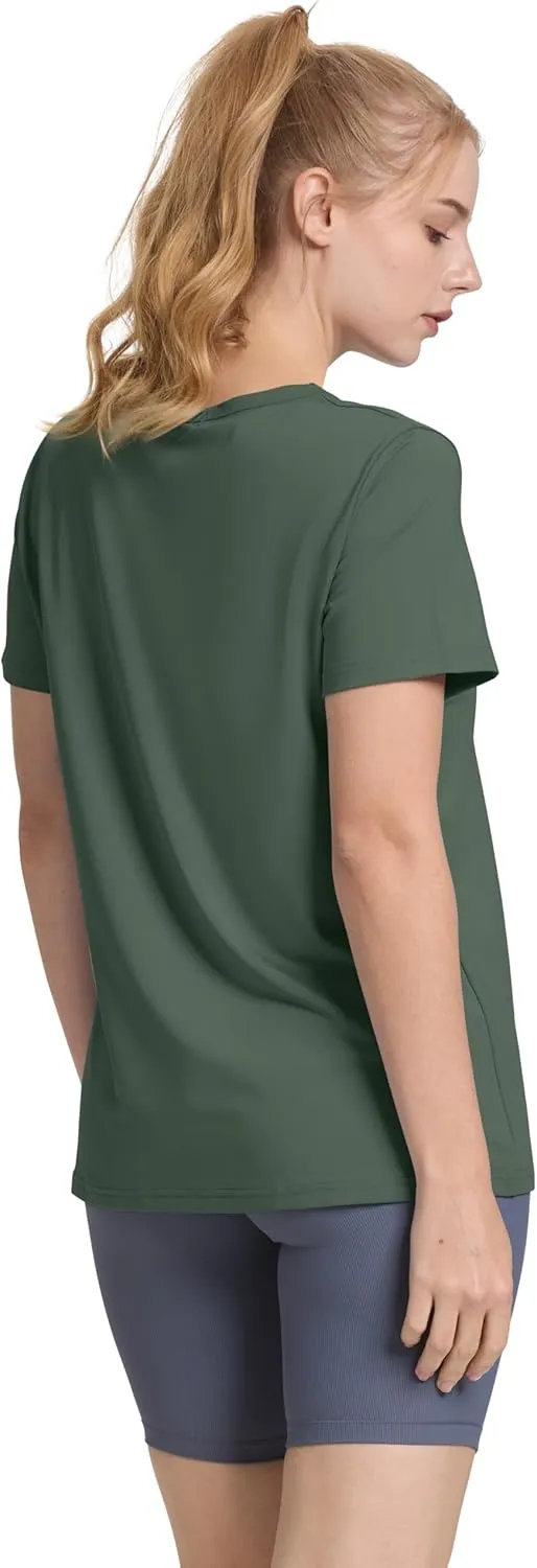 OFEEFAN Workout Tops for Women UPF 50  Breathable Quick Dry Loose Fit T Shirt Outdoor Yoga Running Hiking Gym Tee Top