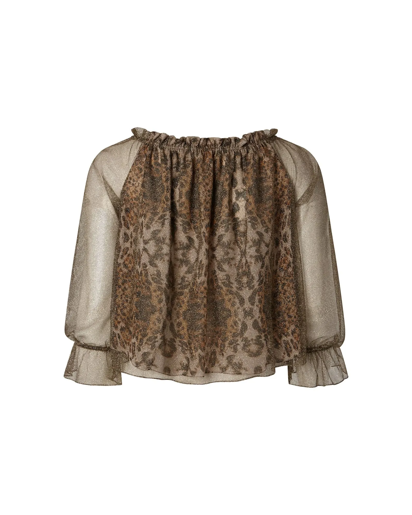 Off-the-Shoulder Leopard Sparkle Top | Animal Print