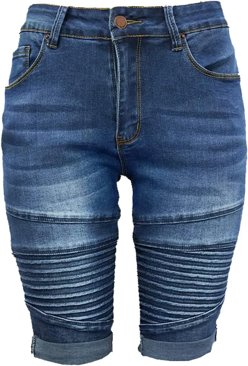 olrain Womens High Waist Ripped Hole Washed Distressed Short Jeans