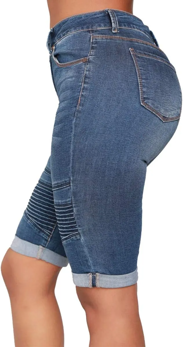 olrain Womens High Waist Ripped Hole Washed Distressed Short Jeans