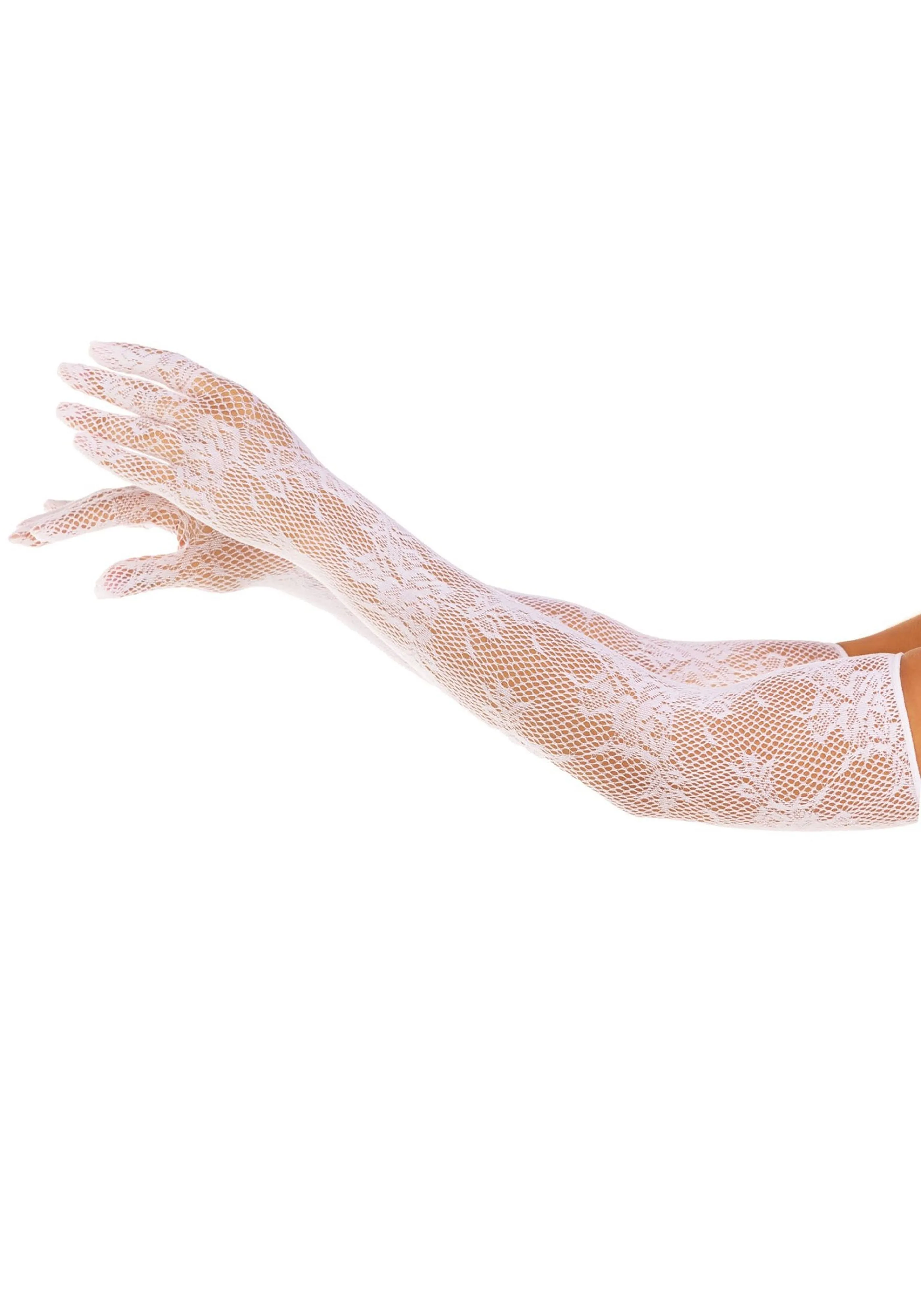 Opera Length Floral Net Gloves