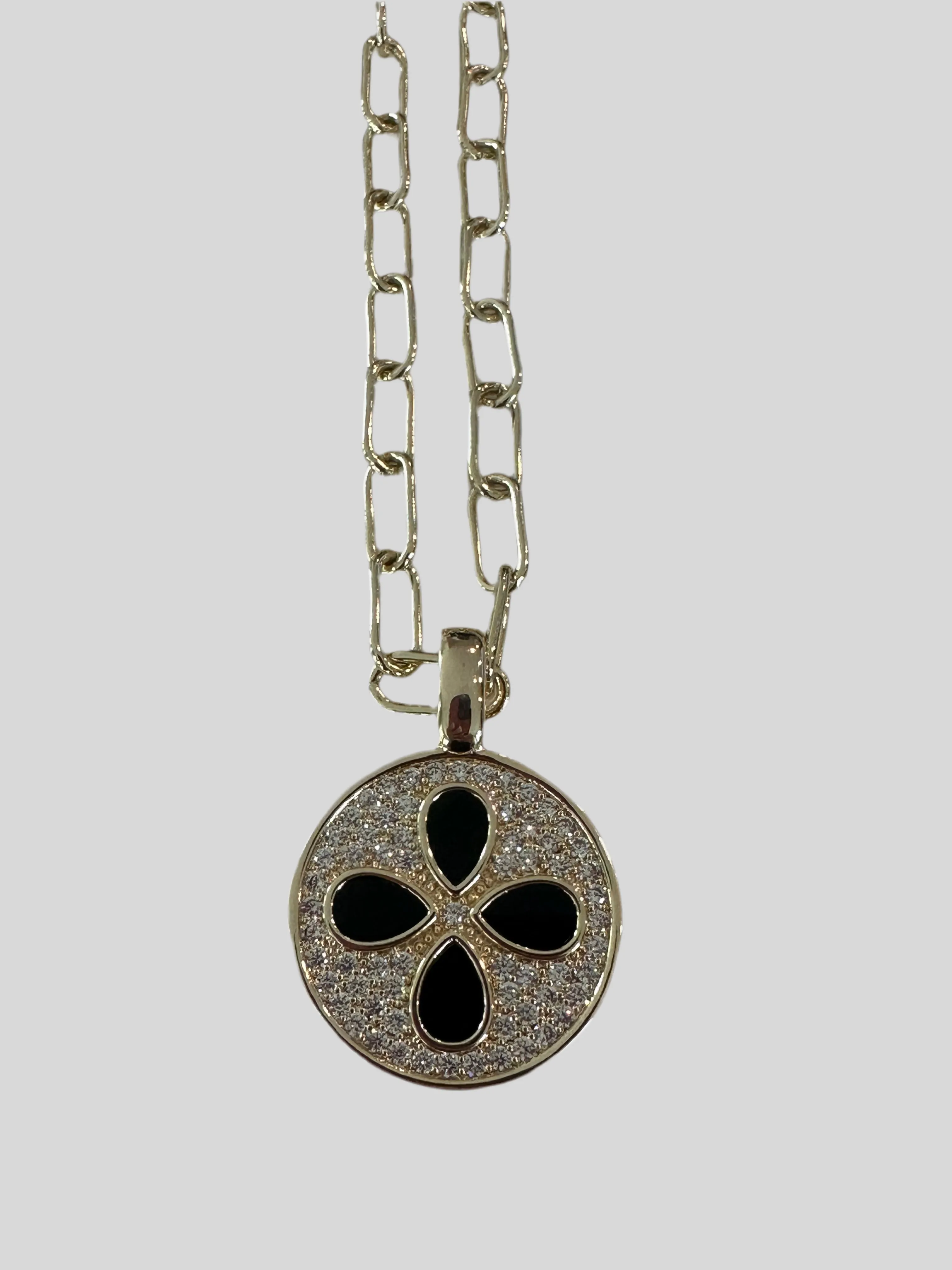 Pave Four Leaf Clover Necklace