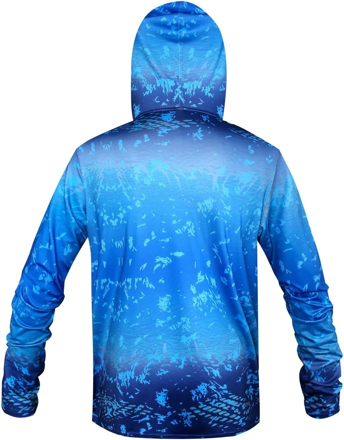 Performance Fishing Hoodie UPF 50 Sunblock Shirt Long Sleeve Quick-Dry Loose Fit Fade Pattern
