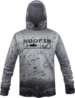 Performance Fishing Hoodie UPF 50 Sunblock Shirt Long Sleeve Quick-Dry Loose Fit Fade Pattern