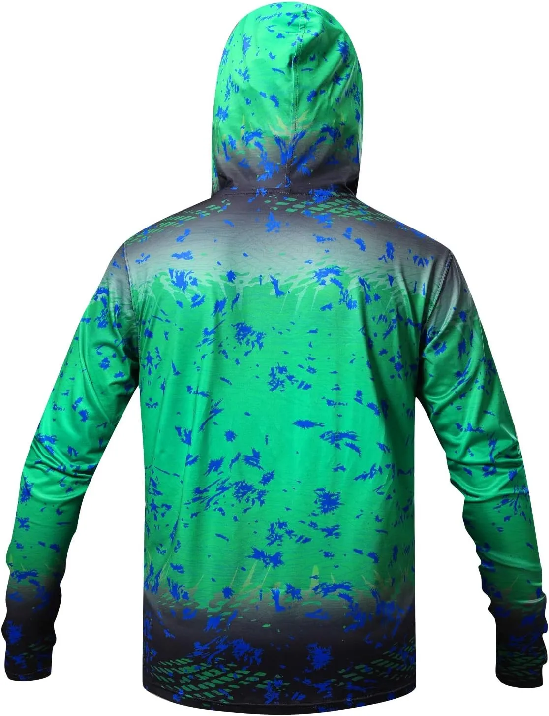 Performance Fishing Hoodie UPF 50 Sunblock Shirt Long Sleeve Quick-Dry Loose Fit Fade Pattern