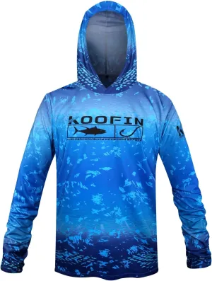 Performance Fishing Hoodie UPF 50 Sunblock Shirt Long Sleeve Quick-Dry Loose Fit Fade Pattern