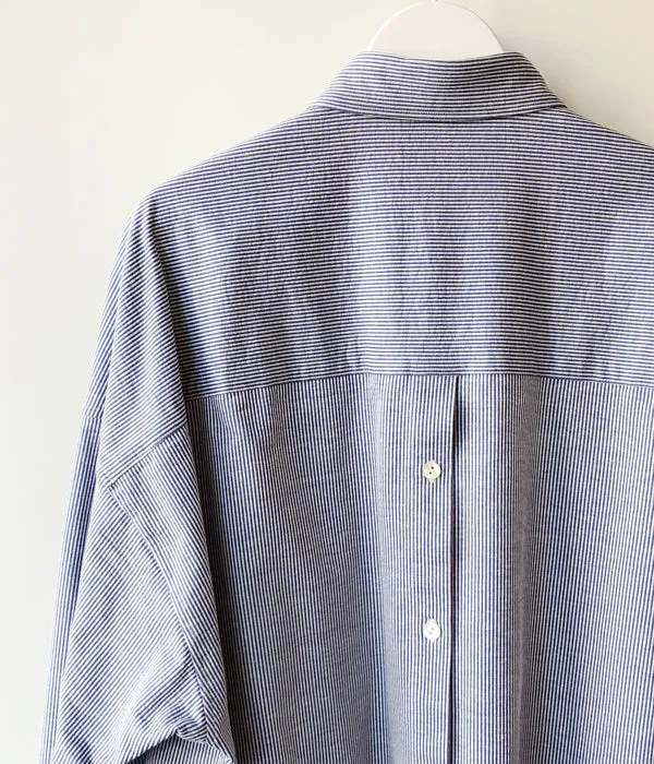PHEENY/COTTON LINEN STRIPE SHIRT(BLUE)
