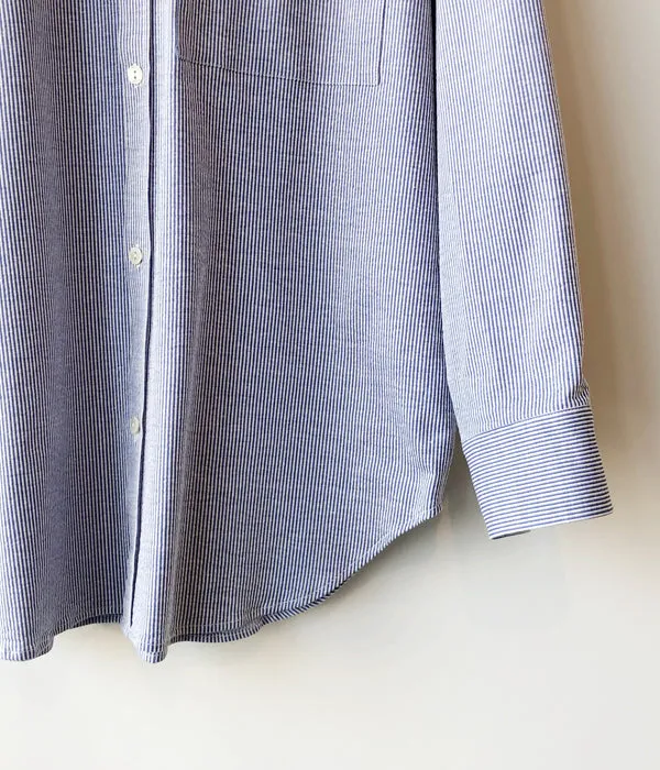 PHEENY/COTTON LINEN STRIPE SHIRT(BLUE)
