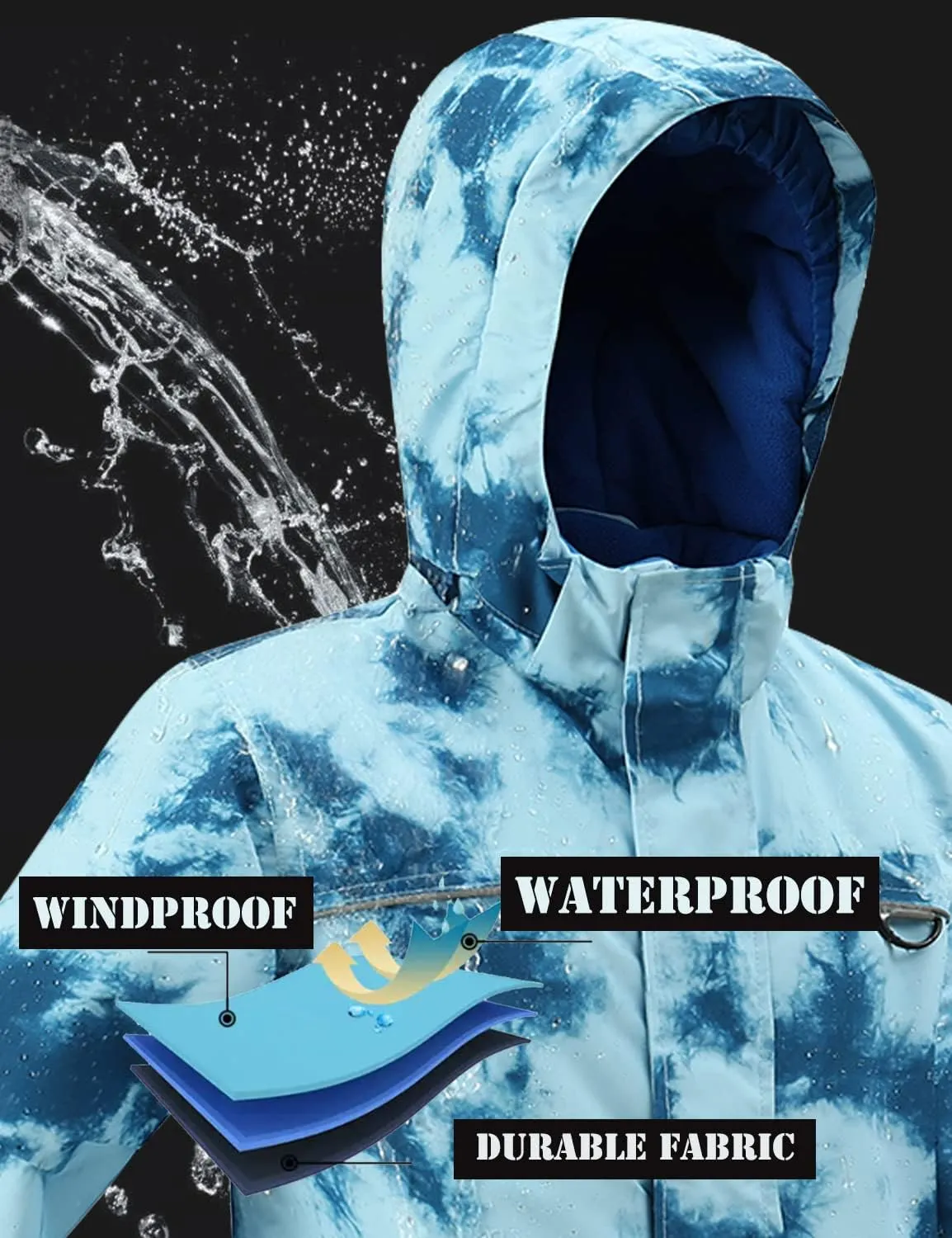 PHIBEE Big Boy's Waterproof Breathable Snowboard Ski Jacket