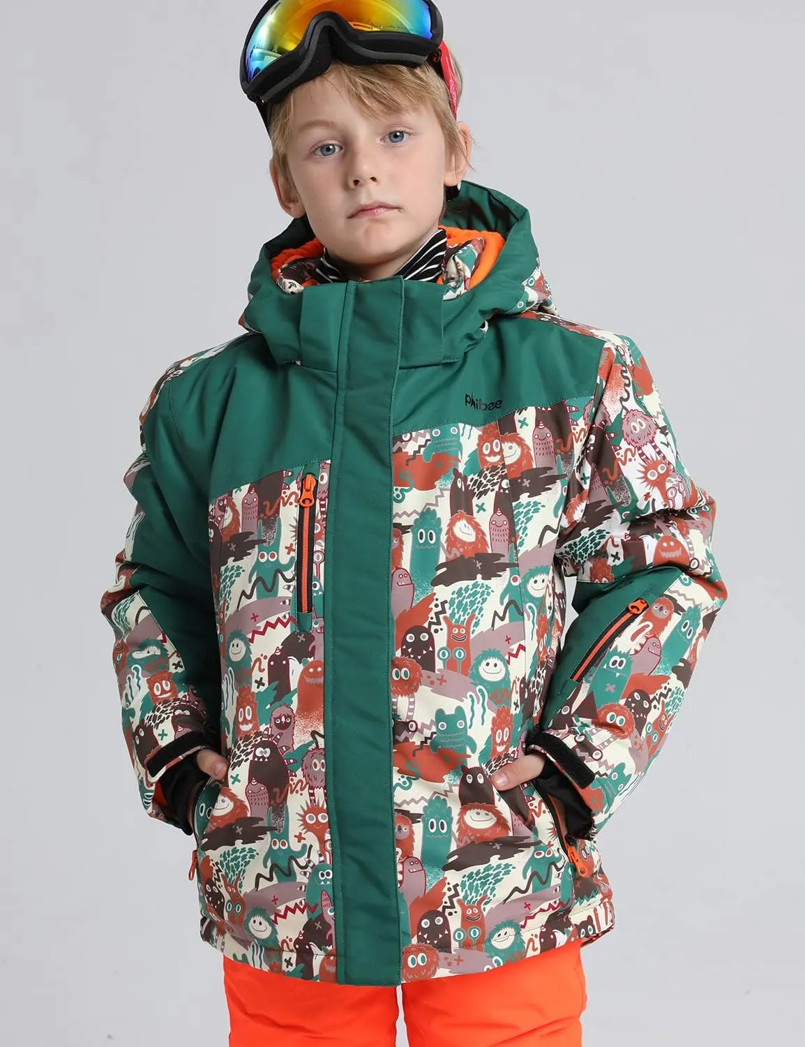 PHIBEE Big Boy's Waterproof Breathable Snowboard Ski Jacket