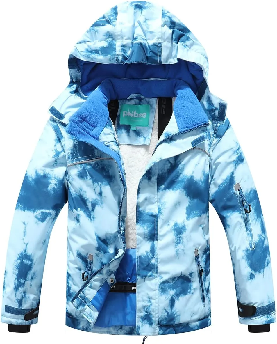 PHIBEE Big Boy's Waterproof Breathable Snowboard Ski Jacket