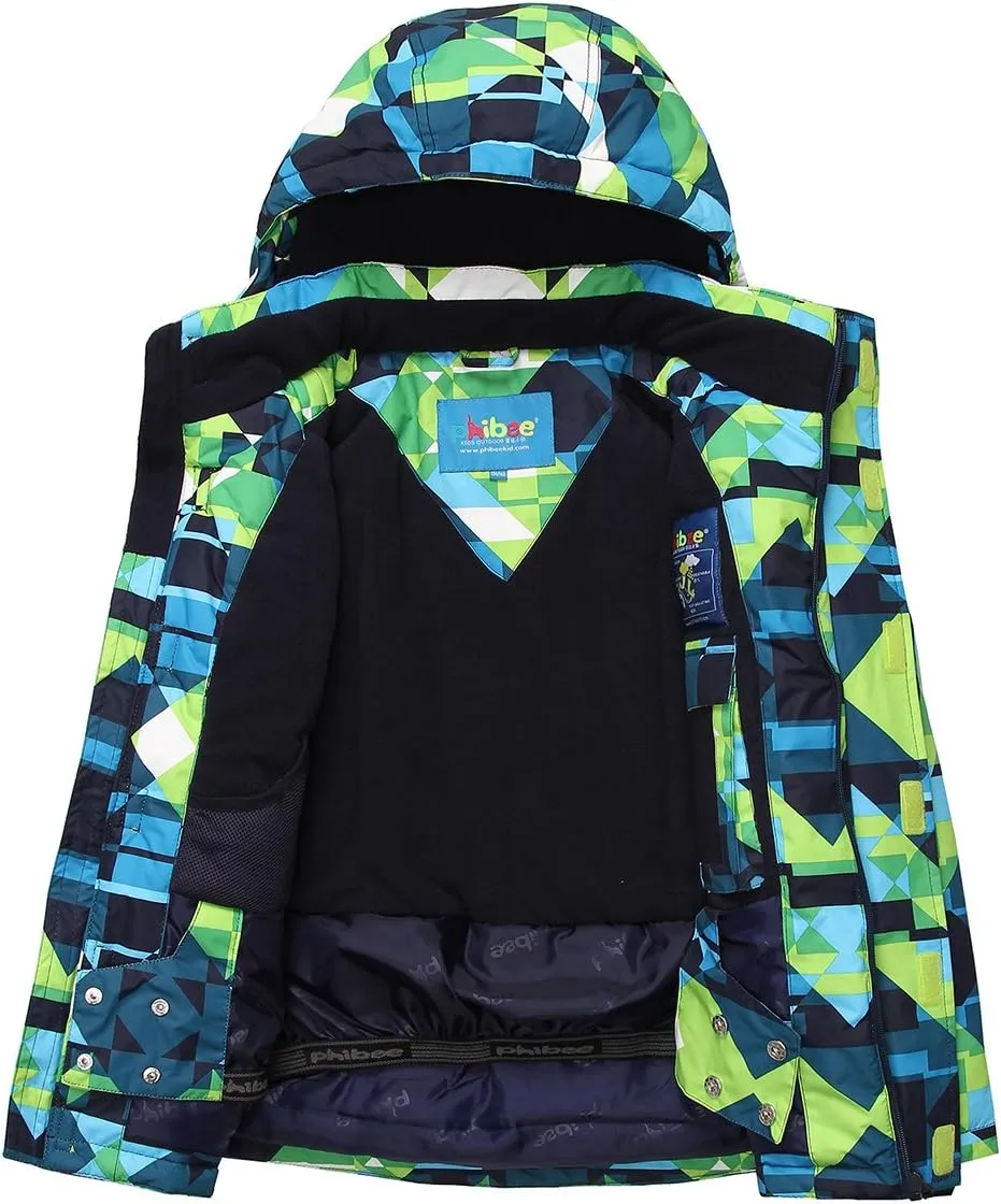 PHIBEE Big Boy's Waterproof Breathable Snowboard Ski Jacket