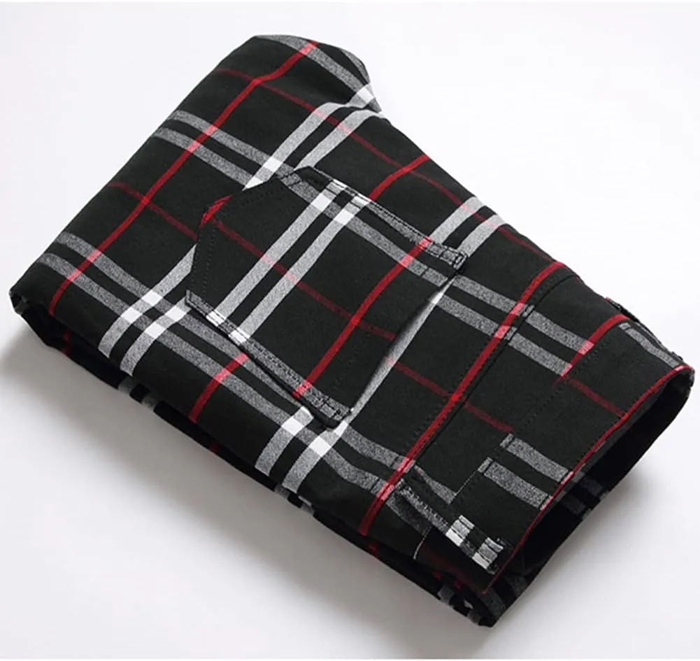 Plaid Panst for Men Skinny Men's Dress Pants Slim Fit Business Casual Chinos Pants RY1