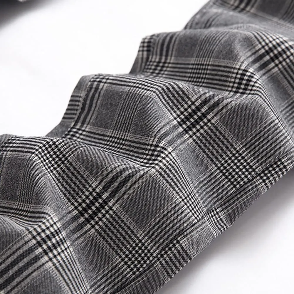 Plaid Panst for Men Skinny Men's Dress Pants Slim Fit Business Casual Chinos Pants RY1
