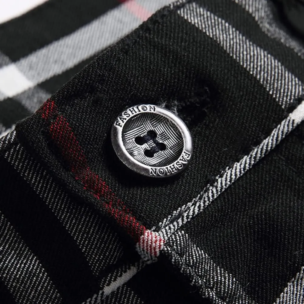 Plaid Panst for Men Skinny Men's Dress Pants Slim Fit Business Casual Chinos Pants RY1