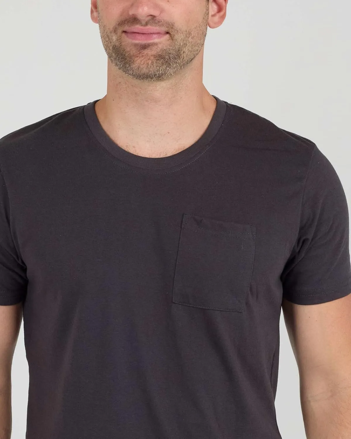 Real Essentials 4 Pack: Men's Cotton Performance Short Sleeve Crew Neck Pocket T-Shirt Athletic Top (Available in Big & Tall)