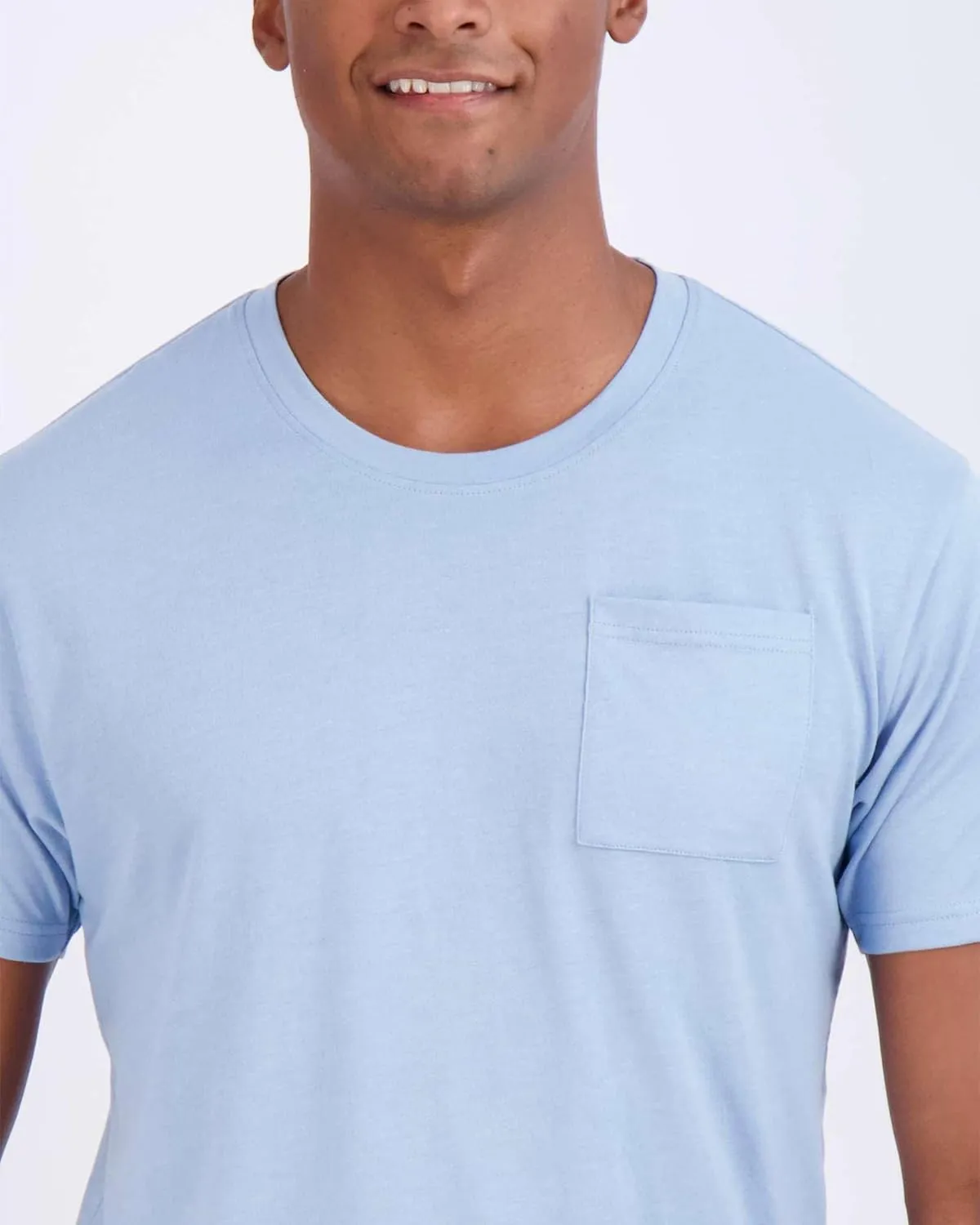 Real Essentials 4 Pack: Men's Cotton Performance Short Sleeve Crew Neck Pocket T-Shirt Athletic Top (Available in Big & Tall)