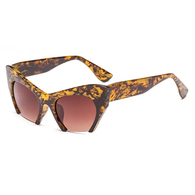 Retro Half Frame Cat Eyes Women's Glasses