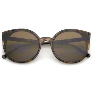 Retro Modern Slim Profile Flat Lens Cat Eye Sunglasses A941