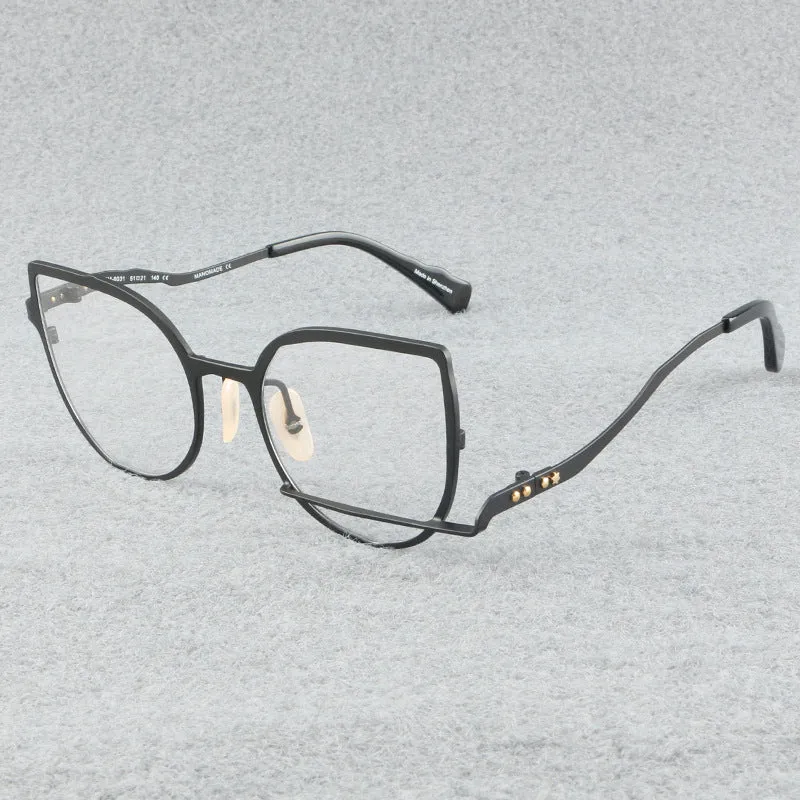 Retro pure titanium frame full frame ultra-light frame 0031