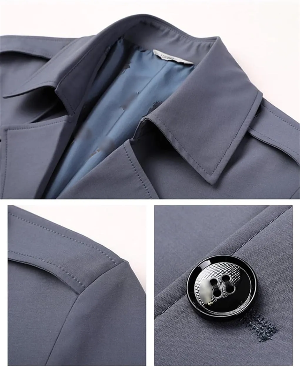 Rfmfkkg Classic Men'S Lapel Windbreaker Cotton Padded Thicken Business Casual Trench Coat Outerwear
