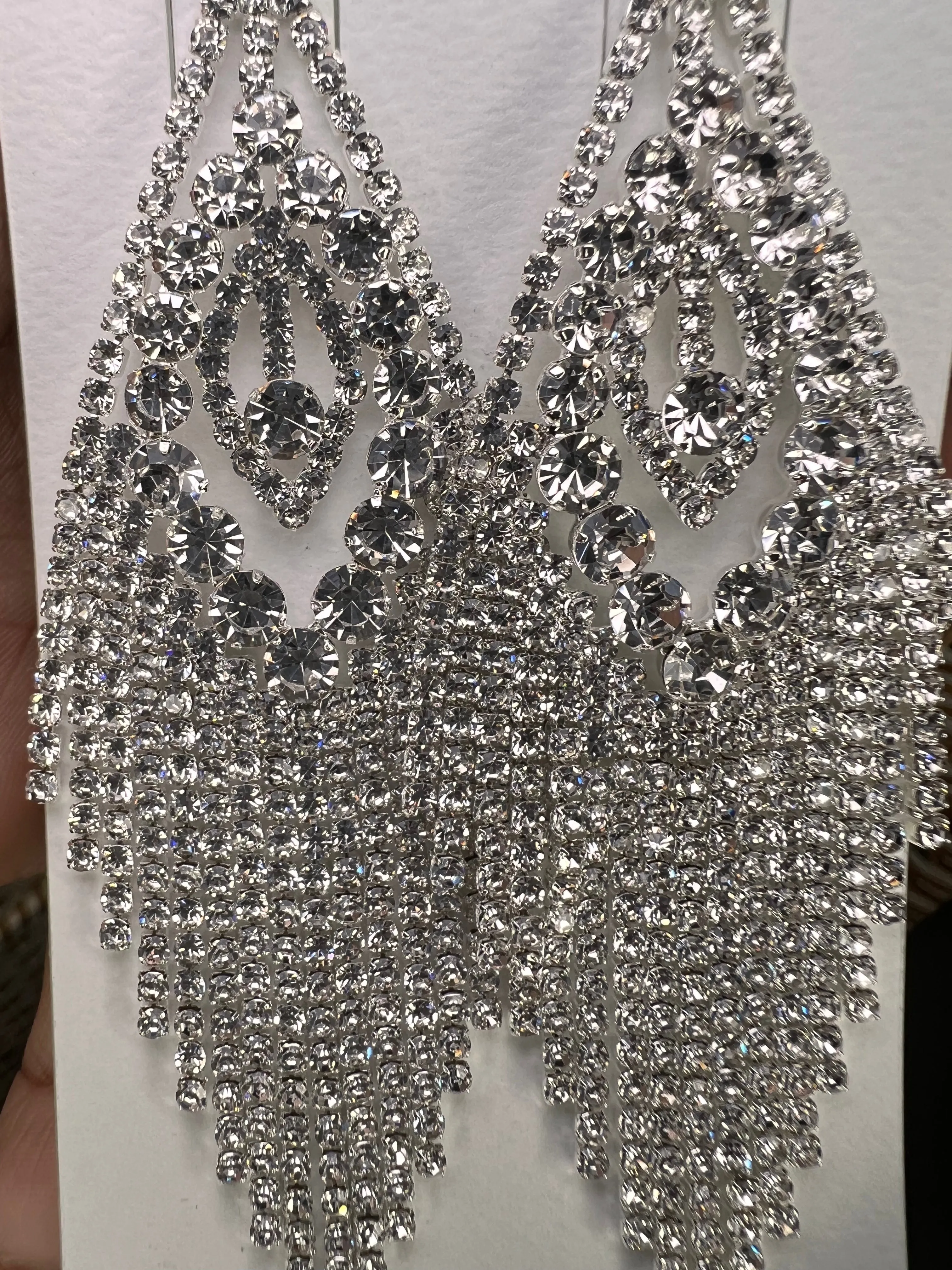 Rhinestone Tassel Drop Earrings