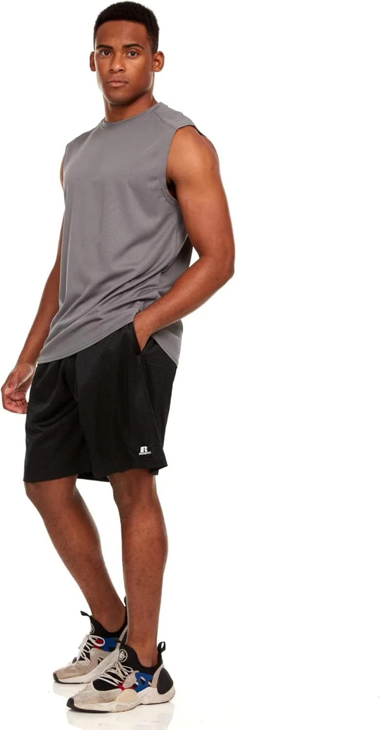 Russell Athletic Mens Dri-Power Fitted Not Tight Muscle Tank Top - Gym, Beach, Running, Basketball Gear