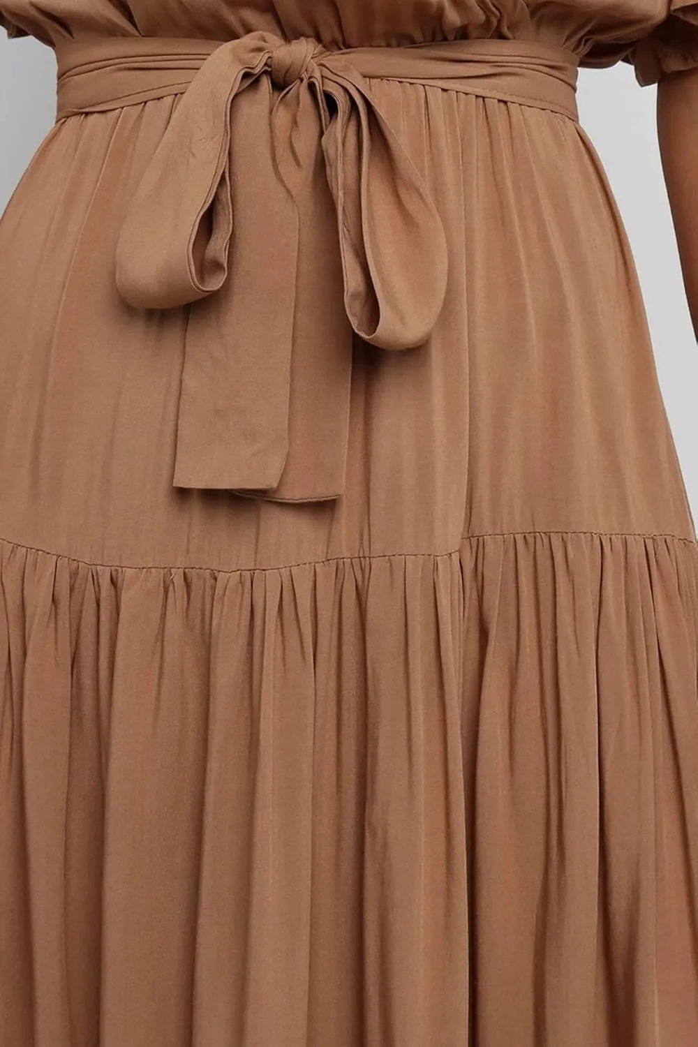 R.Vivimos Summer Dress for Women Cotton Ruffle Short Sleeves V Neck Casual Flowy Midi Dress with Belt