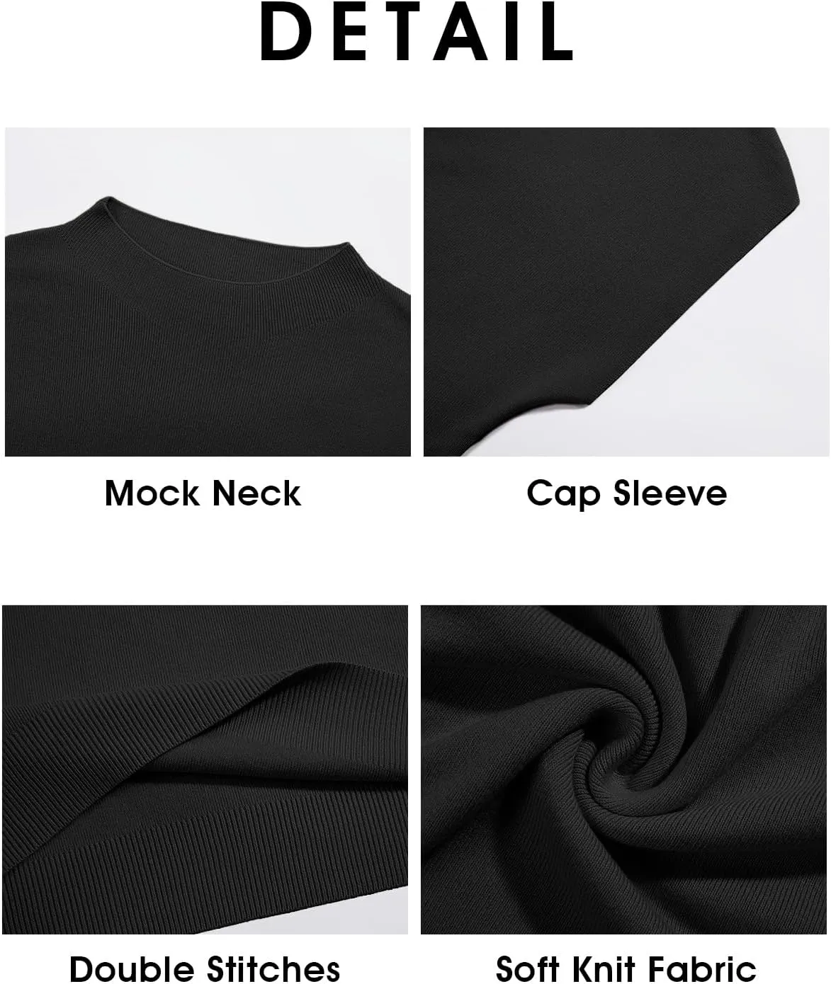 Saodimallsu Womens Short Sleeve Sweater Mock Neck Summer Casual Basic Knit Slim Fitted Pullover Tops Shirt