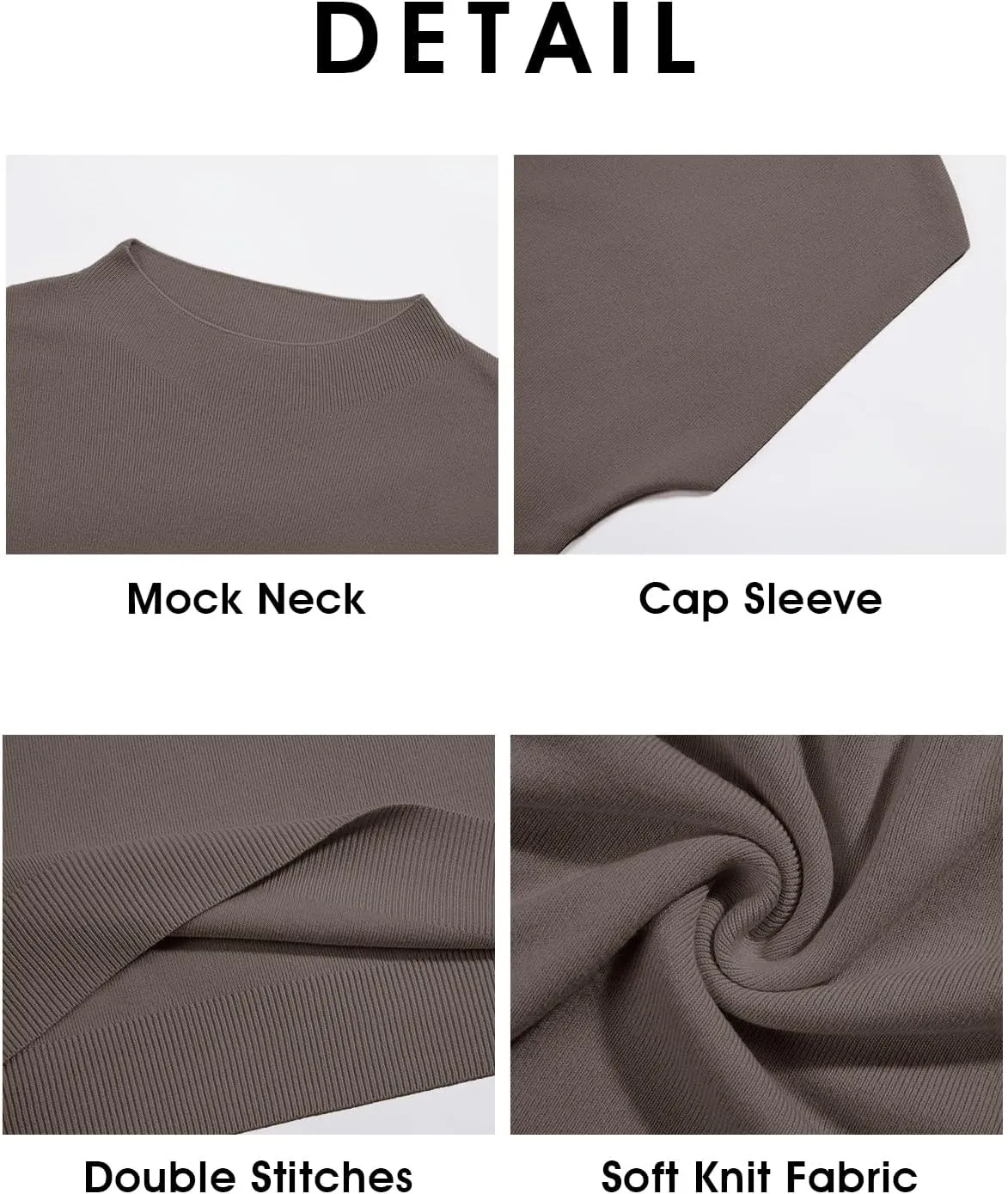 Saodimallsu Womens Short Sleeve Sweater Mock Neck Summer Casual Basic Knit Slim Fitted Pullover Tops Shirt