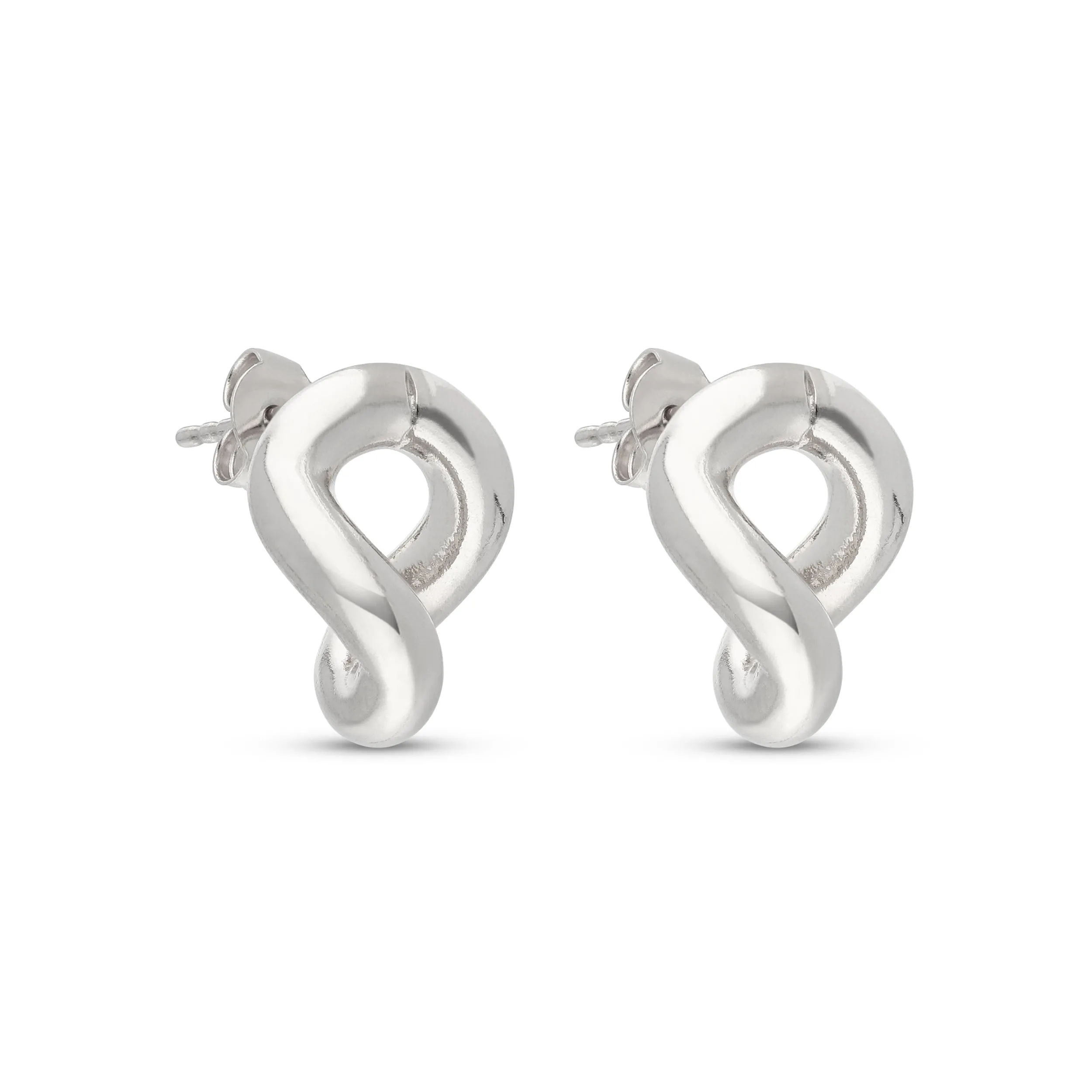 Silver Plated Single Chain Link Stud