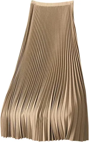Skirt for Women Elastic Versatile High Waisted A-Line Satin Pleated Long Skirts Ladies Business Work Elegant Skirts
