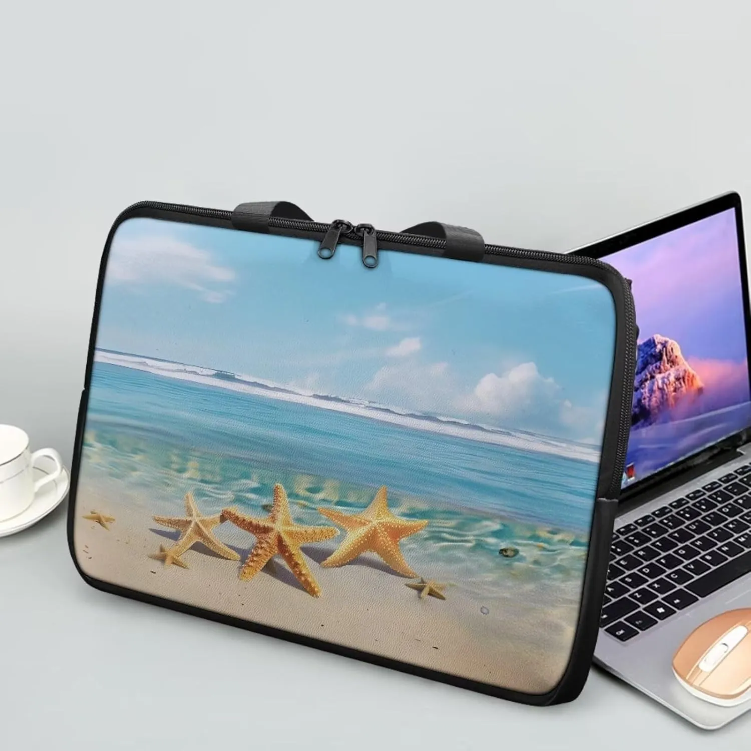 Slim Laptop Carrying Case PU Leather Tablet Computer Protective Bag Versatile for Office & College