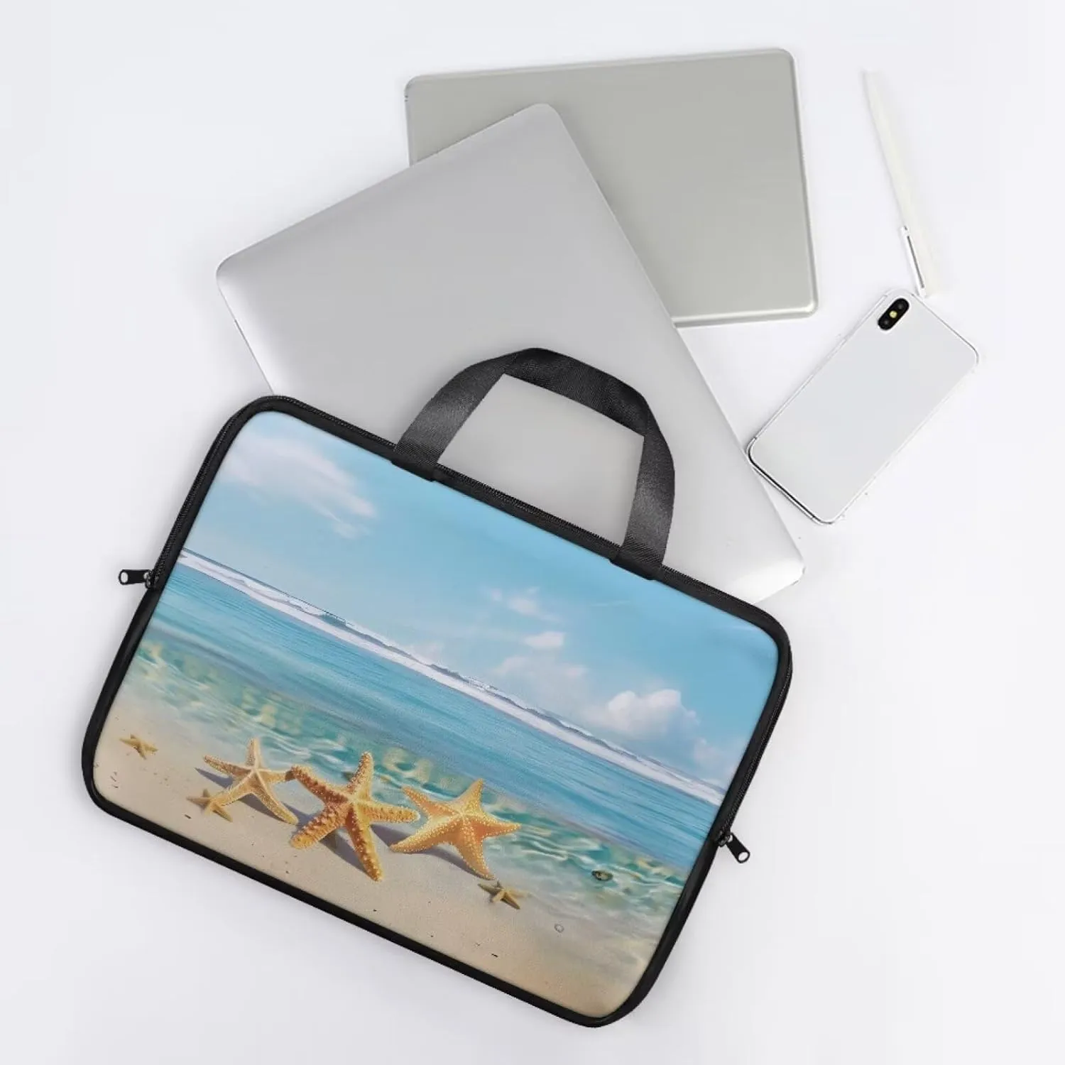 Slim Laptop Carrying Case PU Leather Tablet Computer Protective Bag Versatile for Office & College