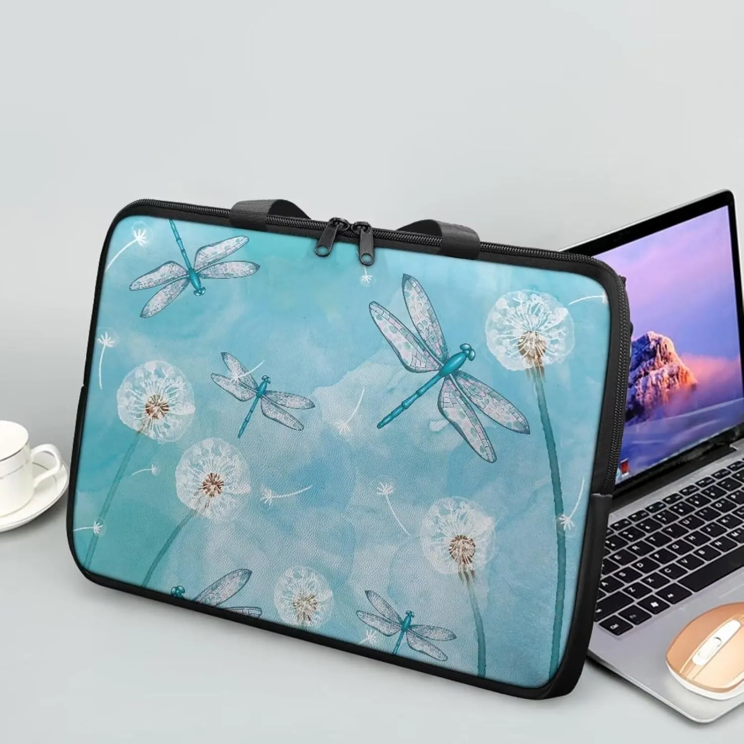 Slim Laptop Carrying Case PU Leather Tablet Computer Protective Bag Versatile for Office & College