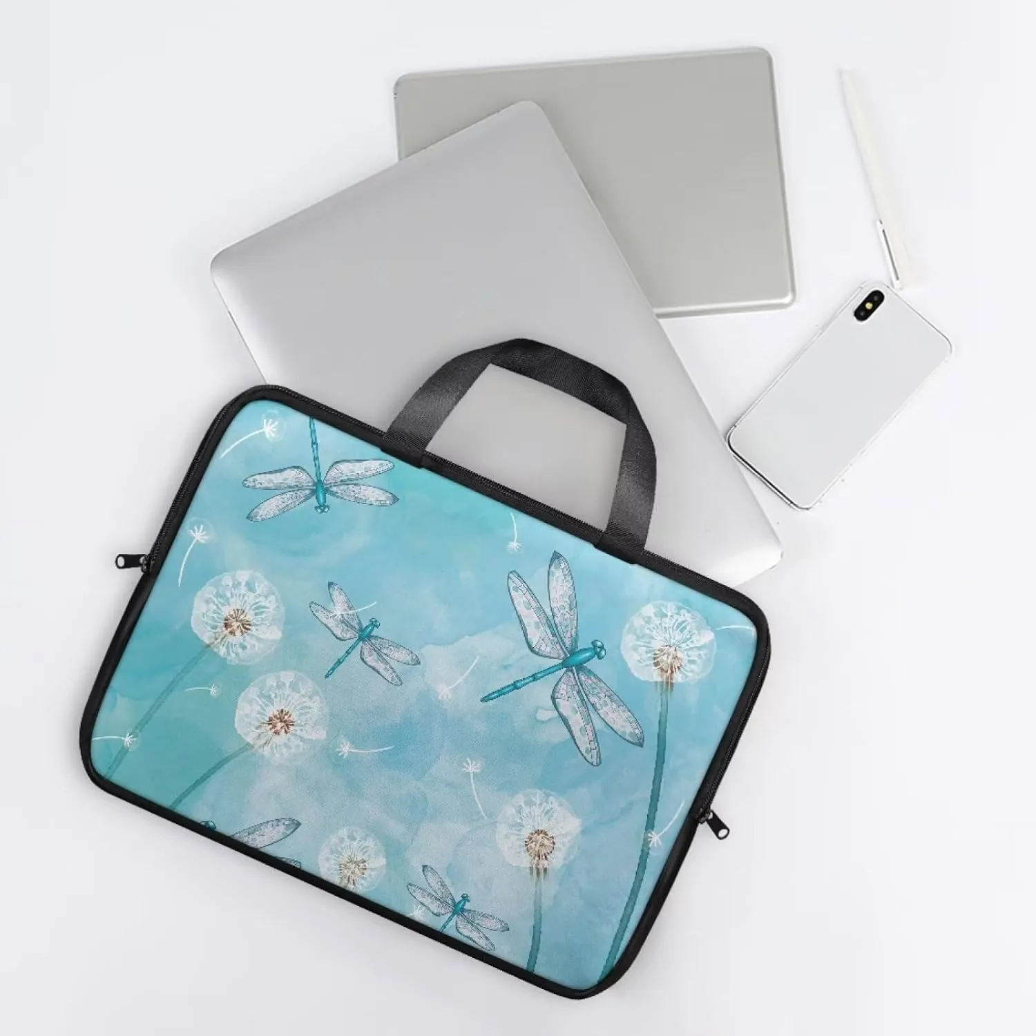 Slim Laptop Carrying Case PU Leather Tablet Computer Protective Bag Versatile for Office & College