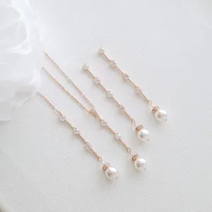 Slim Necklace Earring Bridal Jewelry Set- Ginger