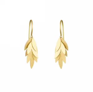 Small Golden Leaf Earrings - Sia Taylor
