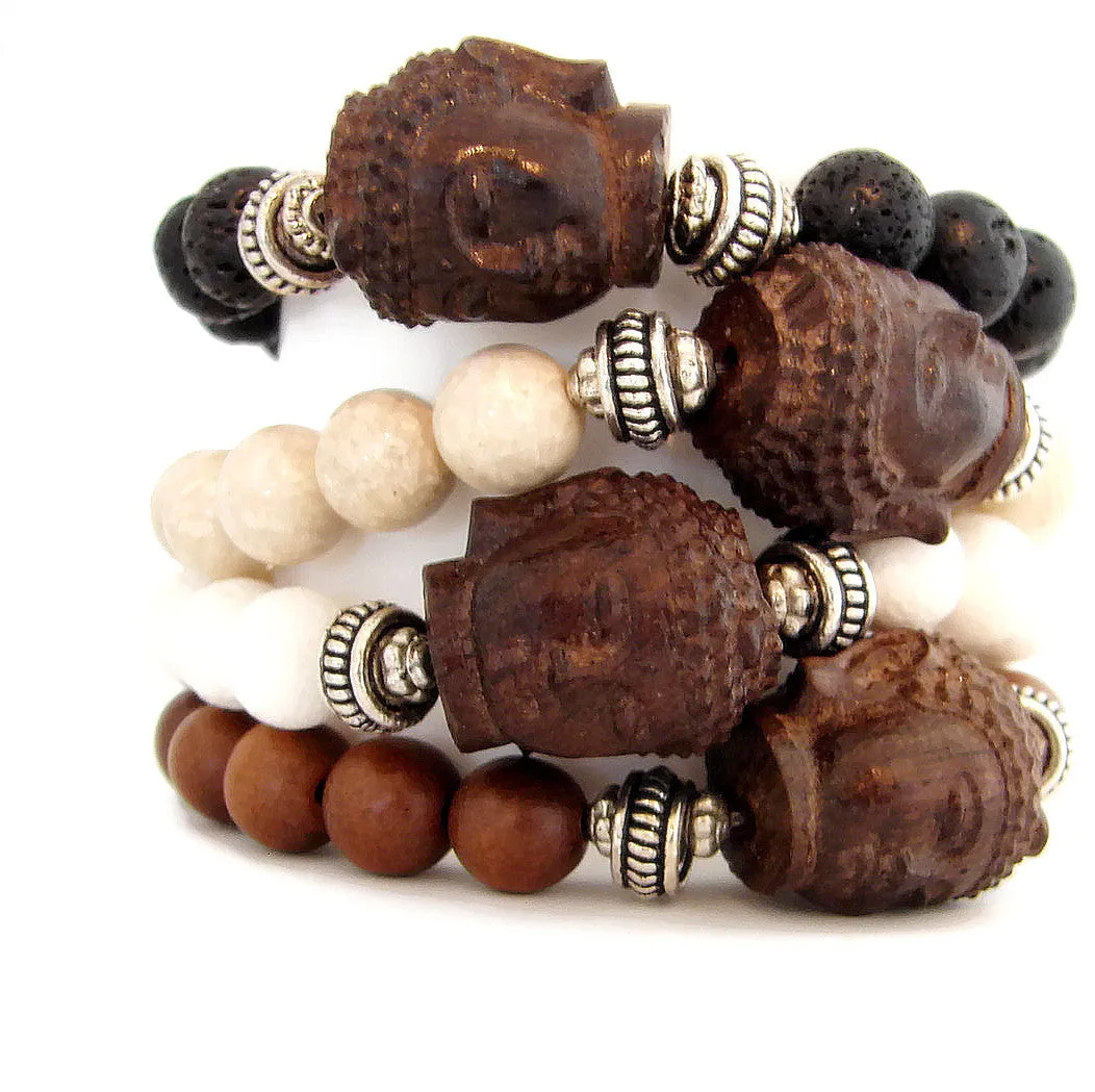 Statement Buddha Bracelet | The Enlightened Journey | Coral Stones