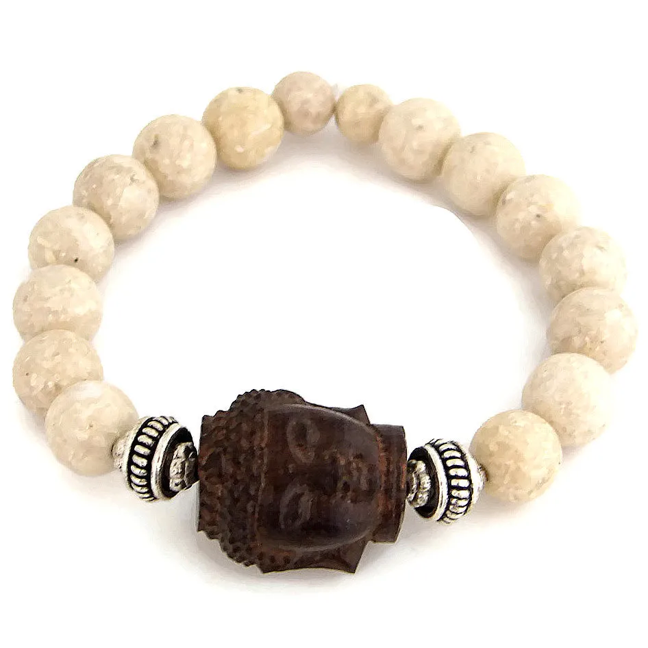 Statement Buddha Bracelet | The Enlightened Journey | Coral Stones
