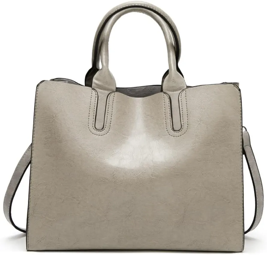 Stylish Pink Leather Satchel Handbag for Women - Versatile Tote, Crossbody, and Shoulder Bag