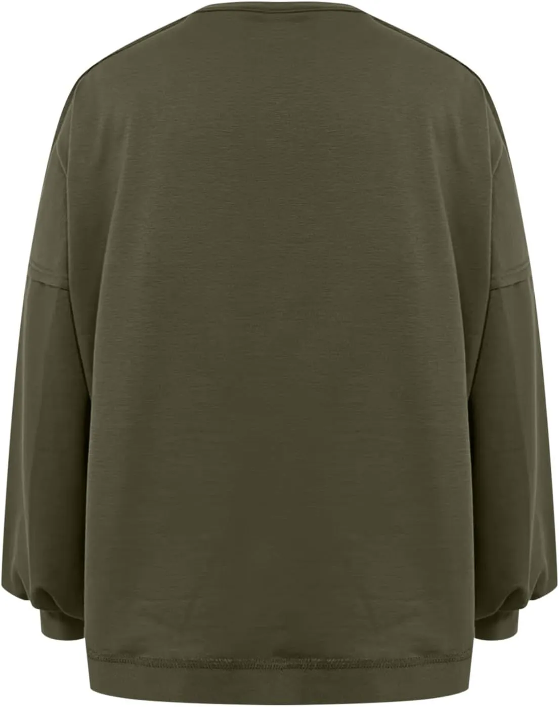Sweatshirt for Women Cropped Drop Shoulder Pullover Classic Solid Color Loose Fit Tops Daily Dressy Casual Hoodie