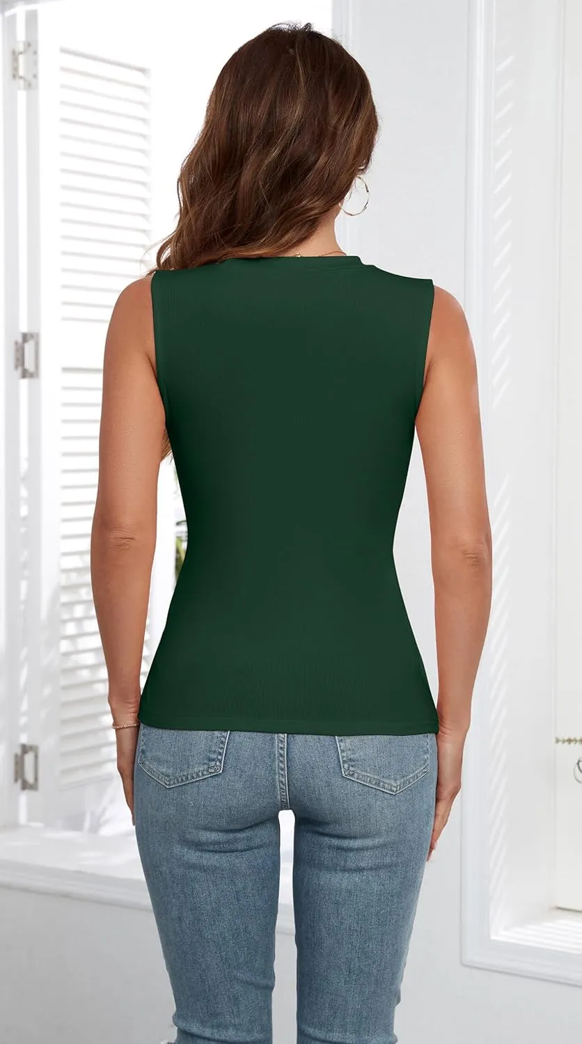 Tank Tops for Women Summer Sleeveless Racerback Casual Basic Ribbed Slim Fitted Shirts