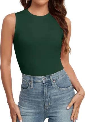 Tank Tops for Women Summer Sleeveless Racerback Casual Basic Ribbed Slim Fitted Shirts