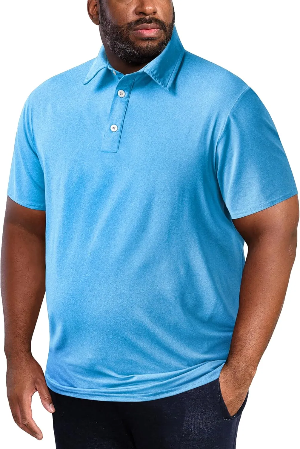 TAPULCO Men's Big and Tall Golf Polo Shirt Moisture Wicking Casual Lightweight Breathable Performance Shirts (2XL-5XL)