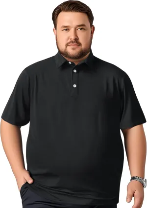 TAPULCO Men's Big and Tall Golf Polo Shirt Moisture Wicking Casual Lightweight Breathable Performance Shirts (2XL-5XL)