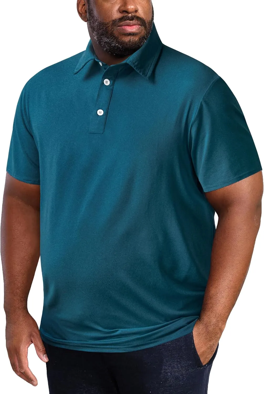TAPULCO Men's Big and Tall Golf Polo Shirt Moisture Wicking Casual Lightweight Breathable Performance Shirts (2XL-5XL)